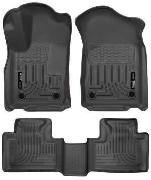 Dodge Durango Floor Liners - Front + 2nd Seat - Husky Liners - Weatherbeater - Black - `16-`22 Dodge Durango Floor Liners - Front + 2nd Seat - Husky Liners - Weatherbeater - Black - `16-`22